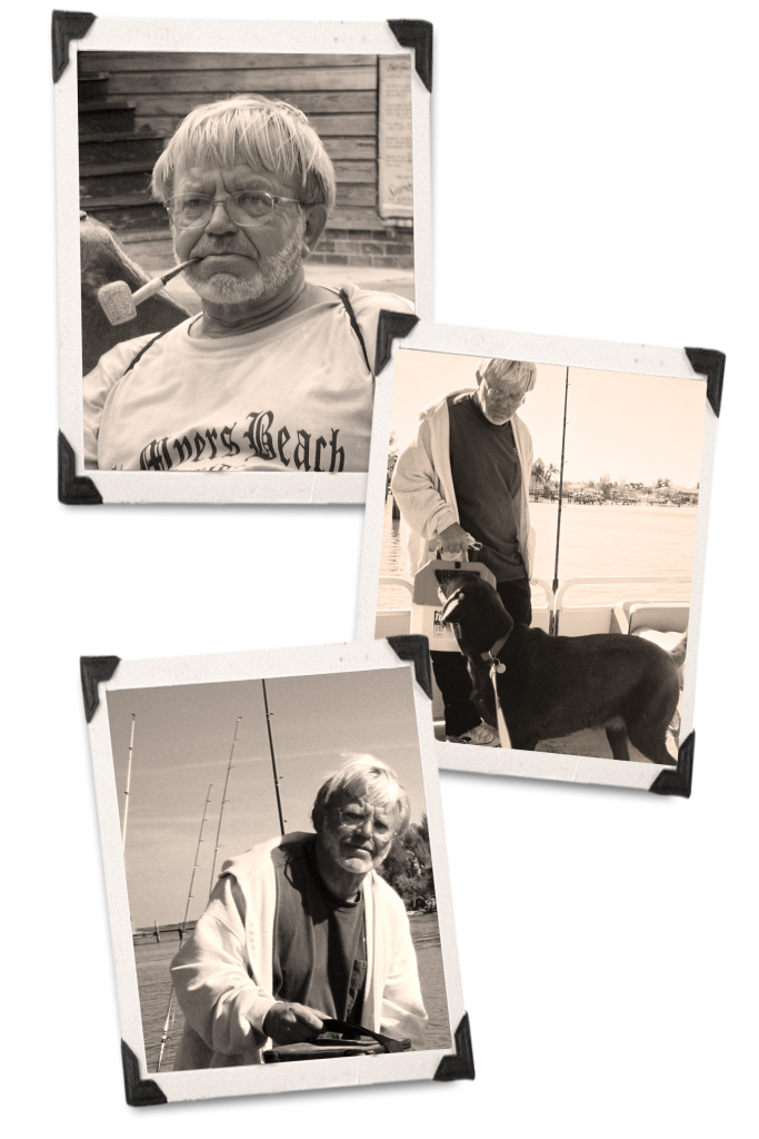 The real Salty Papa — fishing the Gulf waters with his dog
